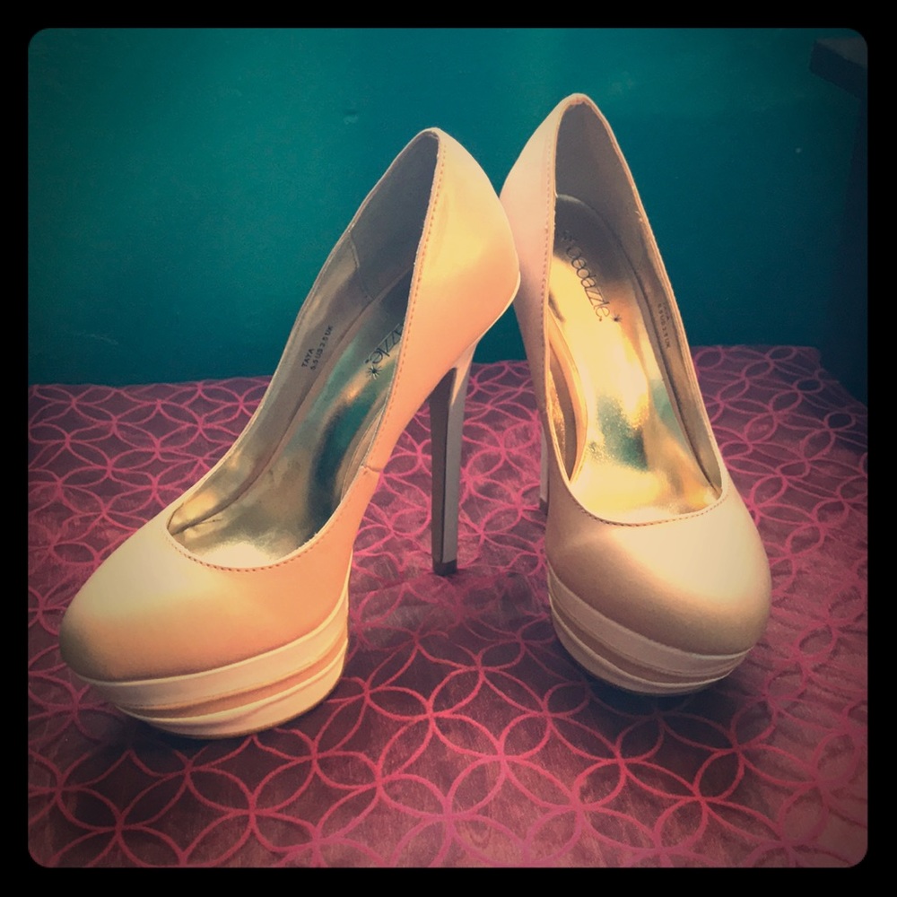 Nude platform heels!